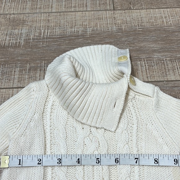 Baby Gap Cable Knit Dress Long Sleeve with Patterned Edge Buttons Cream Sz 3-6M - Picture 12 of 14
